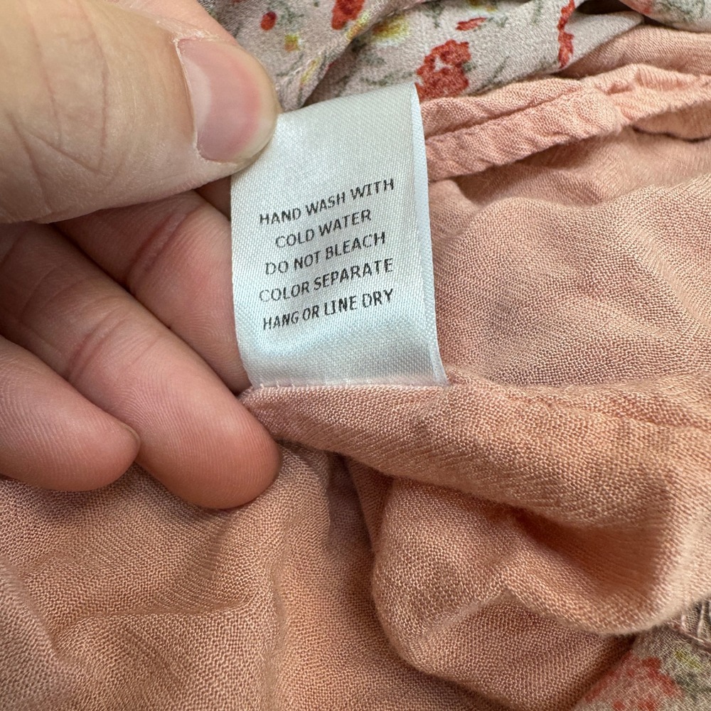 Emory Park Dress Womens Large Pink Floral Tea Length Cottagecore Boho Romantic - Picture 6 of 10